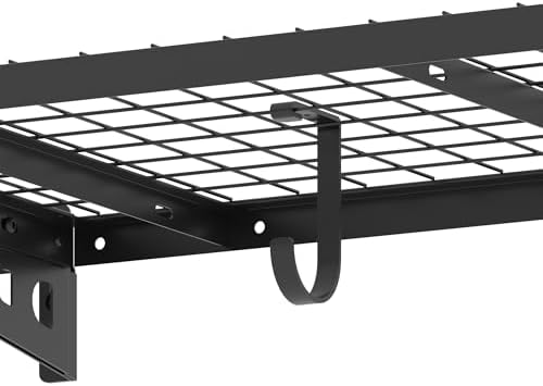 FLEXIMOUNTS 2 Pack 2x4ft Corner Wall Shelving with 4 Hooks, Black