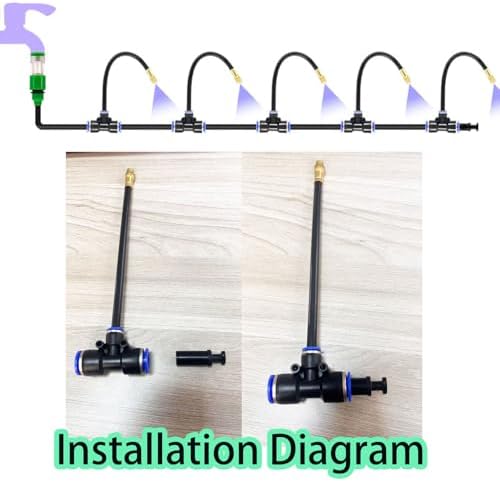 Automatic Greenhouse Drip Irrigation Kit – 20 Brass 360° Adjustable Nozzles, 65FT 1/2" Tubing & Misting System – Easy Setup & Water Saving for Hydroponics, Raised Beds, Flower Gardens & Outdoor Plants