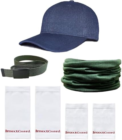 Tick Gaiters - Permethrin Treated, Ticks, Mosquitoes, Flies & More Insect Repellent, Unisex Adult, (Green/White/Blue) Complete Package 1