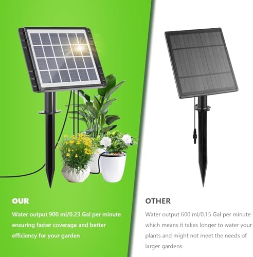 49FT Solar Drip Irrigation Kit, Digital Screen for 15 Pots