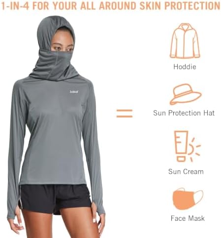 baleaf Women's SPF Shirts Long Sleeve Shirts UPF 50+ Hoodie Rash Guard