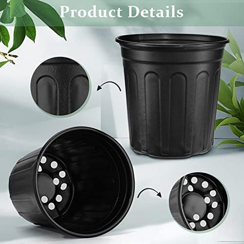 RAOOKIF 2 Gallon Pots for Plants, Flexible 1/2/3/5 Gallon Nursery Pots with Drainage, 2 Gallon Plant Pots