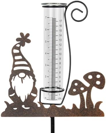 Gnome Rain Gauge Outdoor, Metal Rain Gauges