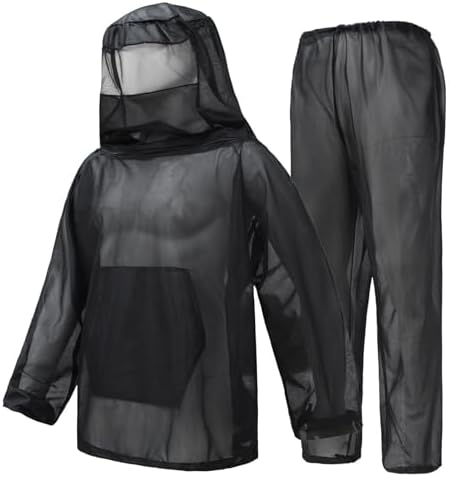 Mosquito Suit Bug Protection Mesh Clothing Breathable Lightweight Anti-Mosquito Gear for Camping Fishing Gardening
