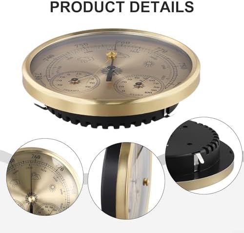 3 In 1 Barometer Thermometer Hygrometer, Outdoor Barometer Thermometer Hygrometer, Weather Prediction Tool 130MM Thermometer & Hygrometer With Atmospheric Pressure Gauge
