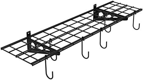 FLEXIMOUNTS 1-Pack 1x4 ft Garage Wall Shelving, Include 6 Bike Hooks, Black