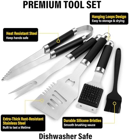 Grill Set, Grill Tools for Outdoor Grill Utensils Set BBQ Accessories