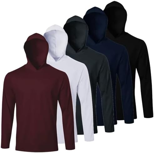 LeeHanTon Men's Sun Shirts Sun Protection Hoodie Shirt UPF 50+ Long Sleeve Work Athletic Shirt with Hooded for Fishing Hiking