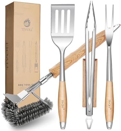 TIVOLI 4PCS Grilling Accessories Set - Heavy Duty BBQ Tool Set