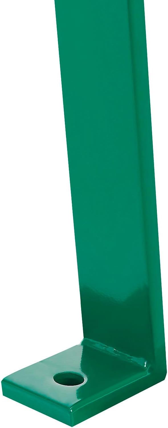 Global Industrial 4 ft. Outdoor Park Bench with Back, Vertical Steel Slat Construction, 600 lbs Capacity, Green, Unassembled, Heavy Duty Commercial Bench