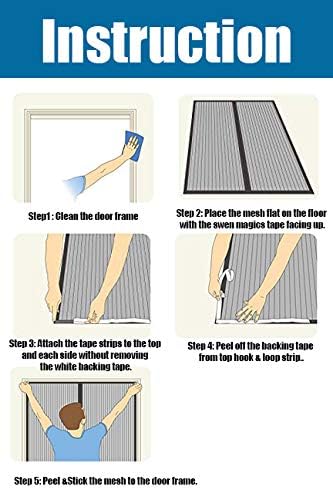 GettyGears Magnetic Thermal Insulated Door Curtain Storm Wind Fleece Insulation Curtian Magnetic Screen Door with Thermal and Insulated Waterproof 31" x 78" Brown