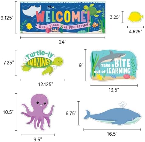 CTP Sea Friends Under the Sea Bulletin Board Set - Classroom, Homeschool (#10991 Creative Teaching Press)