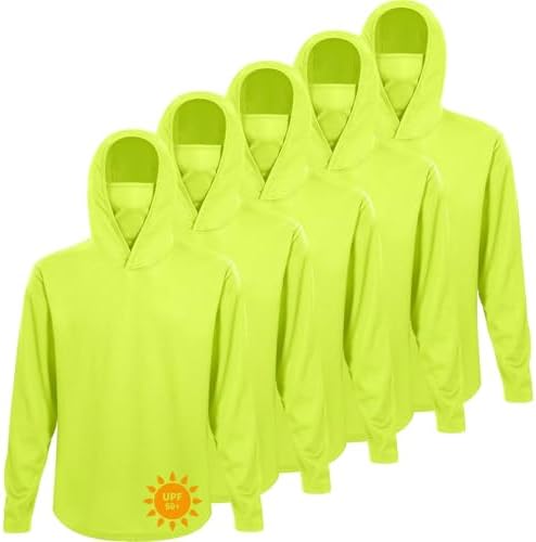 LeeHanTon Men's Sun Shirts Sun Protection Hoodie Shirt UPF 50+ Long Sleeve Work Athletic Shirt with Hooded for Fishing Hiking