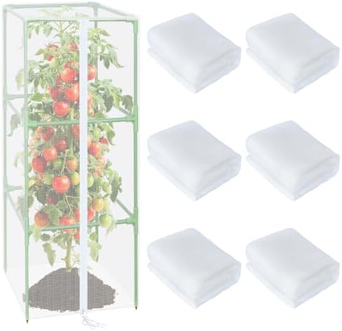 ZeeDix 43x16.1 in Garden Tomato Plant Cover Netting for Square Tomato Cage