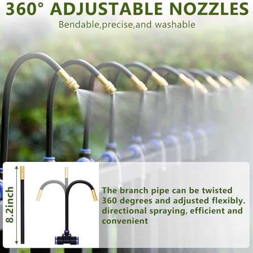 66FT/20M Drip Irrigation System, 360° Bendable Irrigation System for Garden