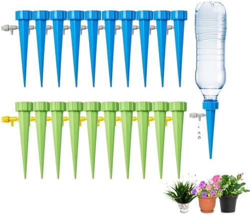 20 Pack Self Watering Spikes Adjustable Valve Indoor Outdoor Plants