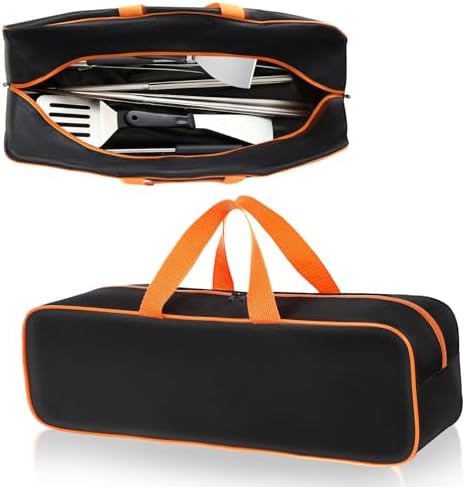 Grill Utensil Storage Bag for Outdoor Grilling, 24 x 8 x 8 in, Black