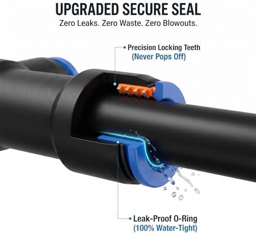 Drip Irrigation Kit – 230FT Automatic Garden Watering System with Quick-Connect 1/4" & 1/2" Fast-Lock Tubing, Adjustable Nozzles & Sprinklers for Greenhouse, Lawn, Potted Plants