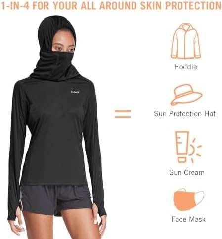 baleaf Women's SPF Shirts Long Sleeve Shirts UPF 50+ Hoodie Rash Guard