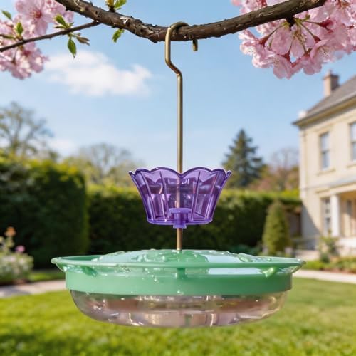 3oz Plastic Ant Moat for Hummingbird Feeder, 2-Pack Purple Insect Guards