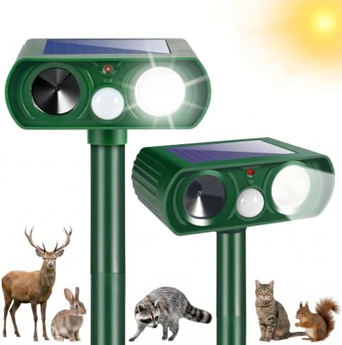 Sonic Fortress Pro Deer Repellent Device Solar Ultrasonic Animal Repellent