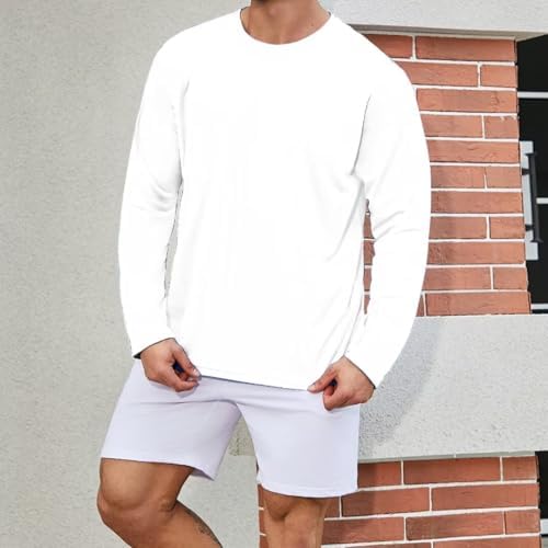 LeeHanTon Men's Sun Shirts Sun Protection Hoodie Shirt UPF 50+ Long Sleeve Work Athletic Shirt with Hooded for Fishing Hiking