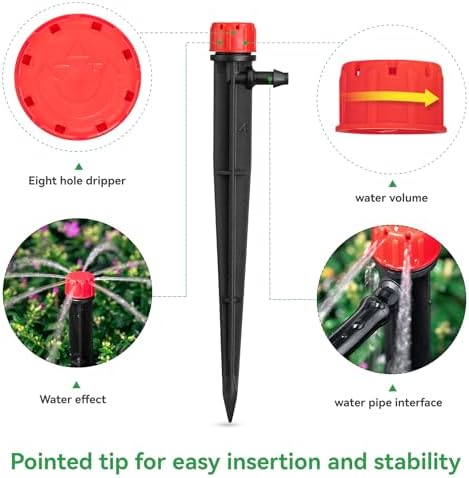 100pcs Drip Irrigation Emitters for 1/4" Drip Tubing