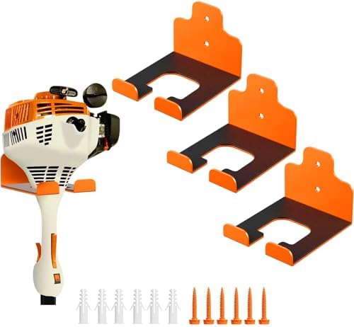 JNIHEEP Garage Organizer Trimmer Rack,Garden Power Tool Hanger,3Pack,Orange