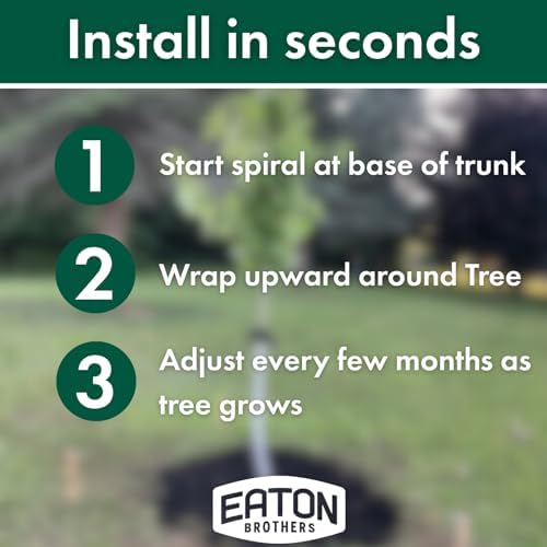 Eaton Brothers 36" Vinyl Tree Spirals, Four per Pack, Weather Resistant Tree Trunk Protector - Tree Trunk Wrap for Deer Protection - Tree Guards for Fruit Trees, Shrubs