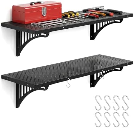 4 Pack Heavy Duty Garage Wall Shelving 45.3 x 16.5 Inch