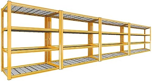 REIBII 40" W Yellow Garage Shelving with Double-Layer Frames for Homeowners
