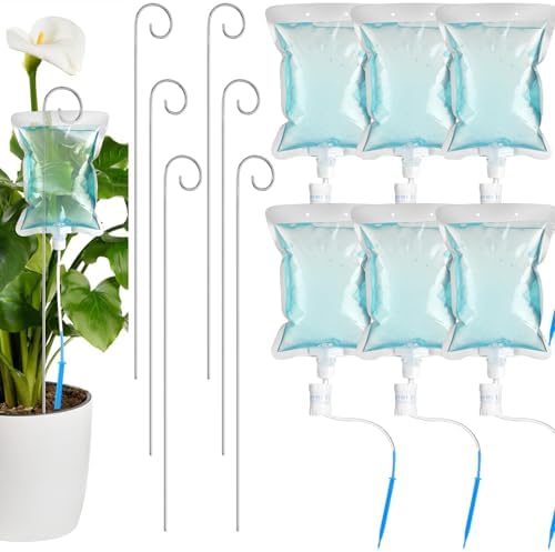 Norme 9 Pcs Plant Drip Irrigation Set 500 ml Drip Water Bag Plant Waterer with Support Rod Stakes Self Watering Spikes Automatic Watering System for Potted Indoor Outdoor