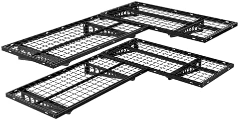 FLEXIMOUNTS 4 Pack 2x4ft Corner Wall Shelving Garage Storage Rack, Black
