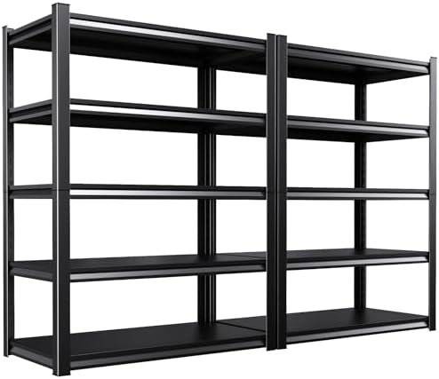 46''W Garage shelving,2500lbs AdjustableTall Heavy Duty Shelving,5T Garage Shelves ,Storage ShelvesUnit，Metal Standing Shelf Units， Utility Rack For Kitchen Warehouse Basement 71*46*20,2-pack