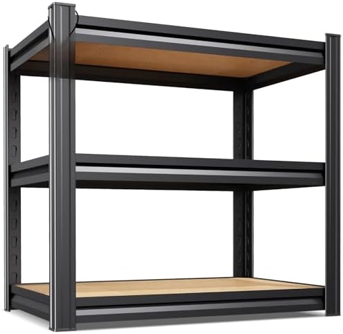 Set of 7 Garage Shelving,3 Tier Garage Storage Shelves,Adjustable Heavy Duty Metal Shelving Units and Storage Large Rack,Utility Steel Shelf For Shop Warehouse Industrial Pantry Basement 33"x35"x16"
