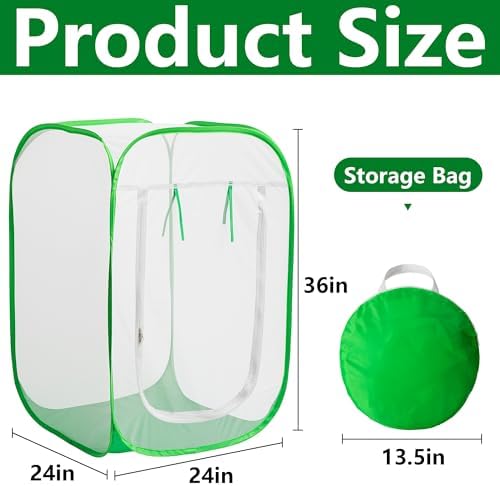 24"x24"x36" Pop Up Garden Mesh Plant Cover, Plant Protectors Mesh Enclosure