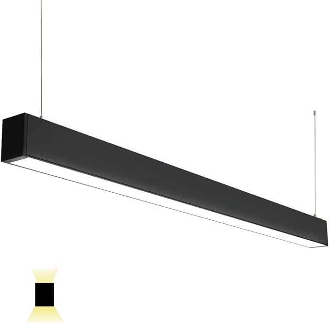 4FT Linkable LED Linear Light, 50/45/40/35/30W Adjustable, 3000K/4000K/5000K Selectable Linear Lighting Fixture, 0-10V Dimmable Architectural Hanging Office Shop Light for Gym Retails, ETL 1Pack