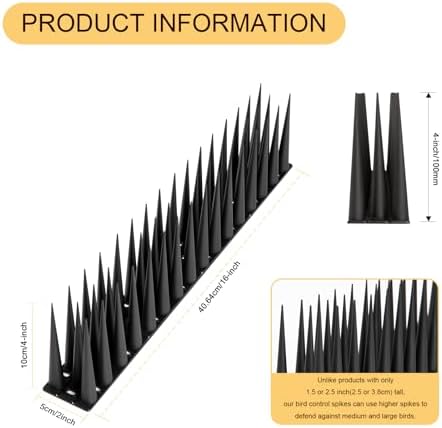 OFFO Bird Spikes Pigeon Outdoor Spikes for Cat Keep Birds Raccoon Woodpecker Away Covers 8 Feet(2.44m), Black