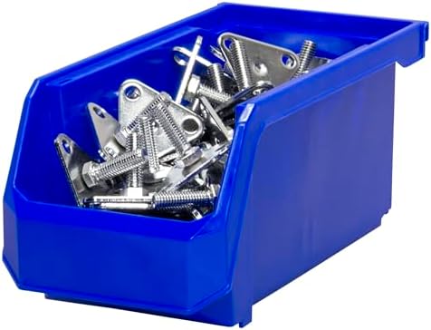 ReadySpace Medium Stackable Plastic Storage Bins, 8-Pack, Blue