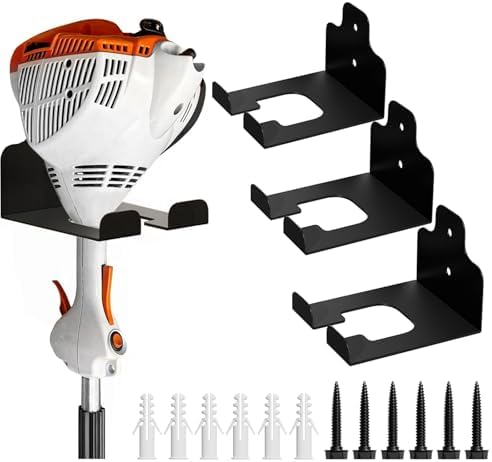JNIHEEP Garage Organizer Trimmer Rack,Garden Power Tool Hanger,3 Pack,Black