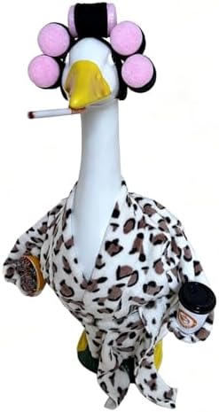 23ch Lawn Goose Leopard Bathrobe Outfit Entryway Funny Decor