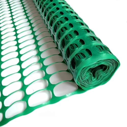 PotatoLife 4'x100' Plastic Mesh Fence Extra Strength with Zip Ties, Green
