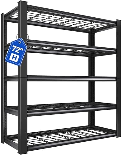 REIBII 72" H Garage Shelving Heavy Duty Adjustable Metal Shelf for Basement