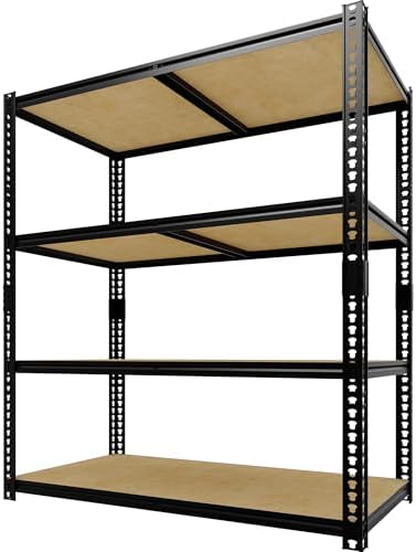 Heavy Duty Garage Storage Shelves, 4-Tier Adjustable Storage Shelving Unit