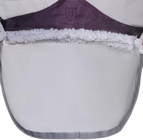 Harrison Howard CareMaster Pro Luminous Horse Fly Mask Large Eye Space Long Nose with Ears UV Protection for Horse Dark Magenta M Cob