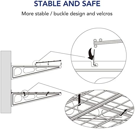 FLEXIMOUNTS 1-Pack 1x4 ft Garage Wall Shelving, Include 6 Bike Hooks, Black