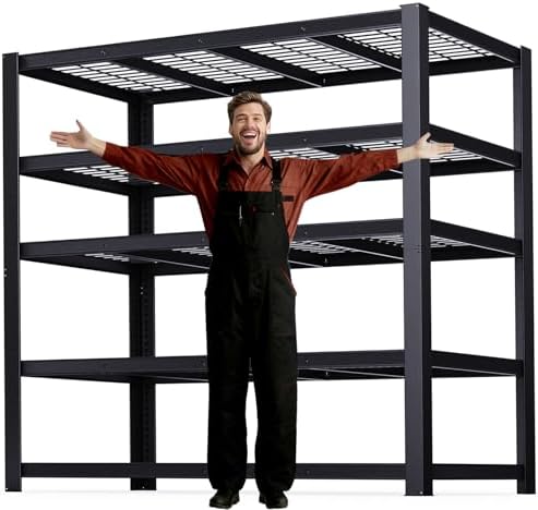 62" W 3050LBS Storage Shelves Unit,5 Tier Heavy Duty Metal Shelving Unit and Storage Large Rack,72" H x62 W x24 D Adjustable Metal Shelving Unit,Garage Shelves for Basement,Warehouse