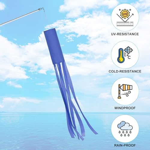 M METERXITY 1-Pack Windsock Flag, Colorful Wind Socks for Garden/Yard/Patio/Home Decor, Spring Summer Fall Winter Outdoor Hanging Decoration [59 in / 150cm, Blue]