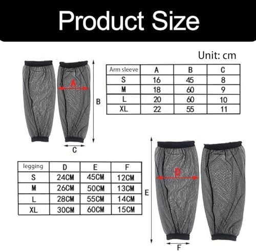 misppro Arm and Leg Sleeves Cover Mesh Net Protector Polyester Portable Protection for Hiking Camping Outdoor Activities- XL