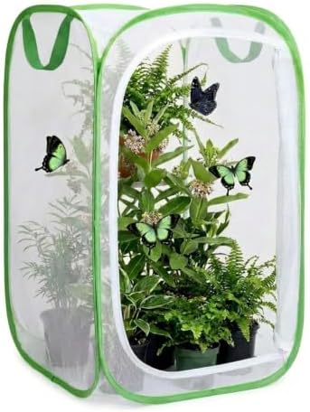 Mesh Plant Protection Enclosure, Portable Collapsible Garden Grow Cage with Mesh Barrier, Pest & Bird Proof Plant Cover for Vegetables, Fruits, Outdoor Patio Balcony Use, 36 Inches Tall